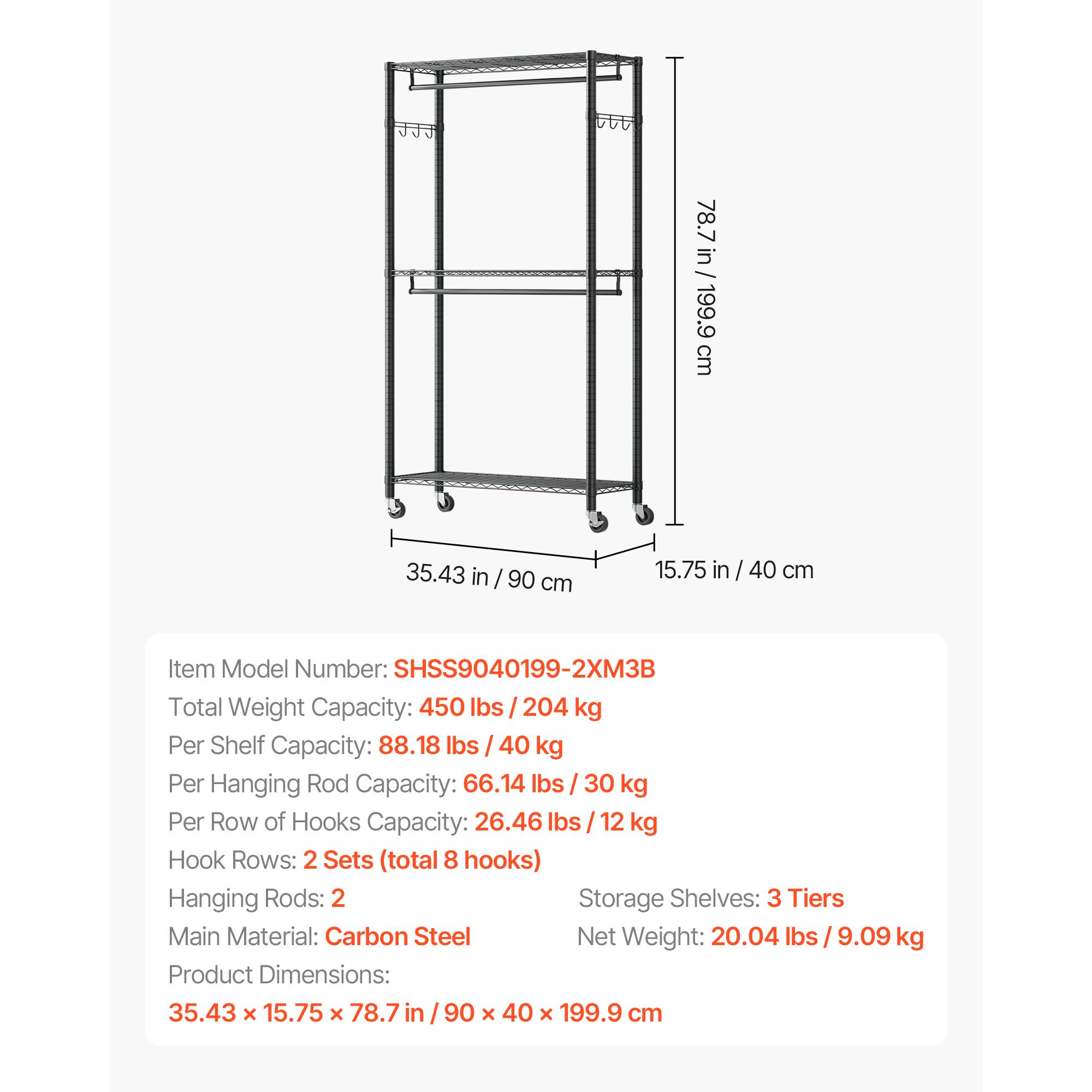 SucceBuy Clothing Garment Rack 3/4 Adjustable Tiers with Carbon Steel 450/500 lbs Closet Wardrobe for Bedroom Clothing Store
SucceBuy Clothing Garment Rack 3/4 Adjustable Tiers with Carbon Steel 450/500 lbs Closet Wardrobe for Bedroom Clothing Store
