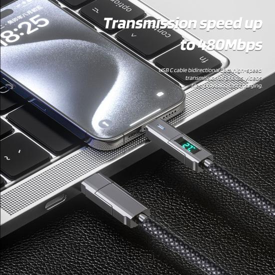 100 см 4-в-1 дисплей батареи зарядный кабель USB Type-C 8Pin PD66W 480 Мбит/с быстрая зарядка сотового телефона планшета плетеный кабель для передачи данных проводной шнур фиолетовый
100 см 4-в-1 дисплей батареи зарядный кабель USB Type-C 8Pin PD66W 480 Мбит/с быстрая зарядка сотового телефона планшета плетеный кабель для передачи данных проводной шнур фиолетовый
