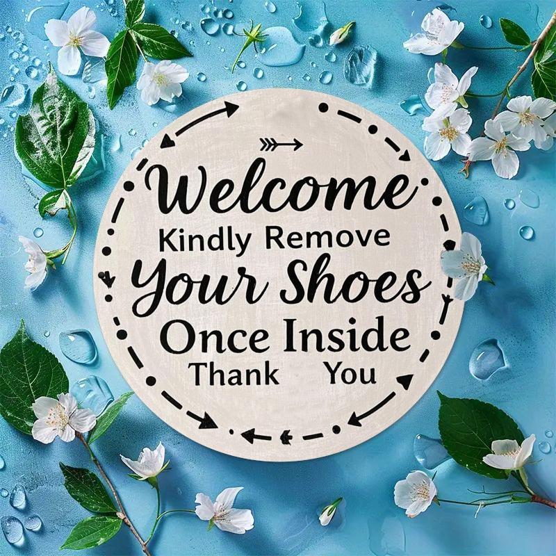 2d Flat 20*20cm, Welcome, Please Take Off Your Shoes After Entering, Thank You Circular Wooden Decoration, Suitable for Living Room, Cafe, Offices. 20*20cm
2d Flat 20*20cm, Welcome, Please Take Off Your Shoes After Entering, Thank You Circular Wooden Decoration, Suitable for Living Room, Cafe, Offices. 20*20cm