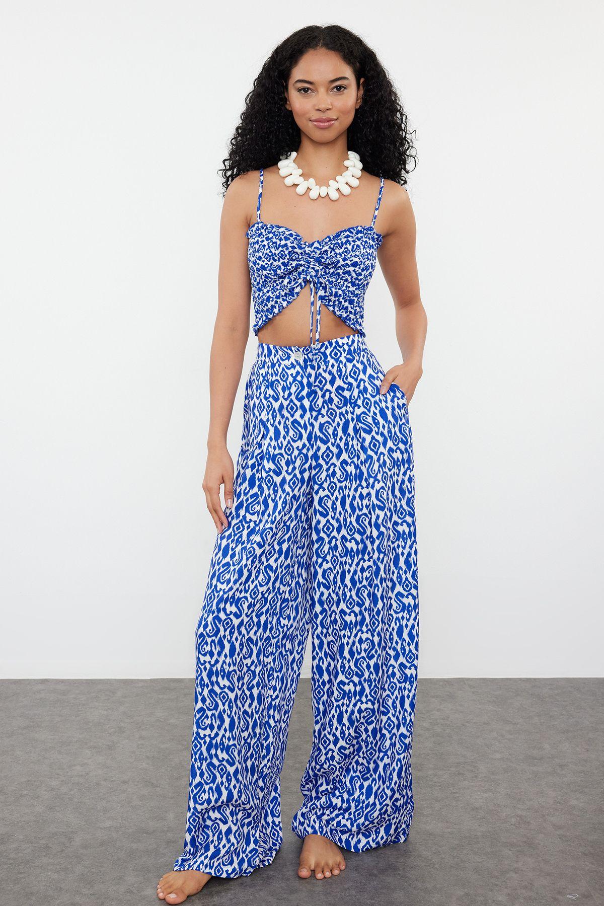 Women s Style Bottom-Top Set Clothes Ethnic Patterned Woven Ruffle Blouse Trousers Set XS
Women s Style Bottom-Top Set Clothes Ethnic Patterned Woven Ruffle Blouse Trousers Set XS