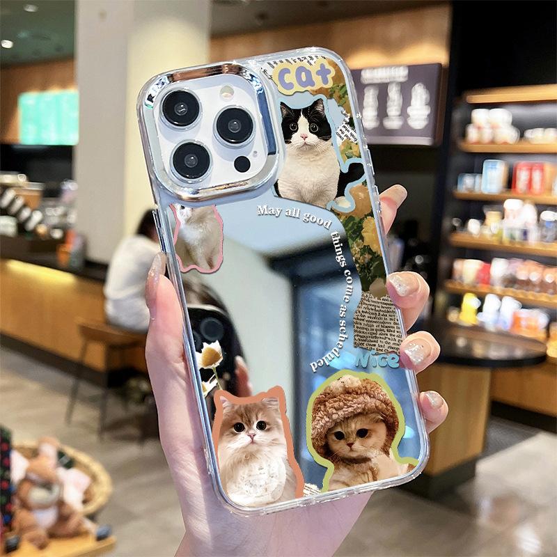 Cute Cat & Duck Mirror Phone Case, Reflective Protective Cover with Camera Bumper for iPhone Apple 17
Cute Cat & Duck Mirror Phone Case, Reflective Protective Cover with Camera Bumper for iPhone Apple 17