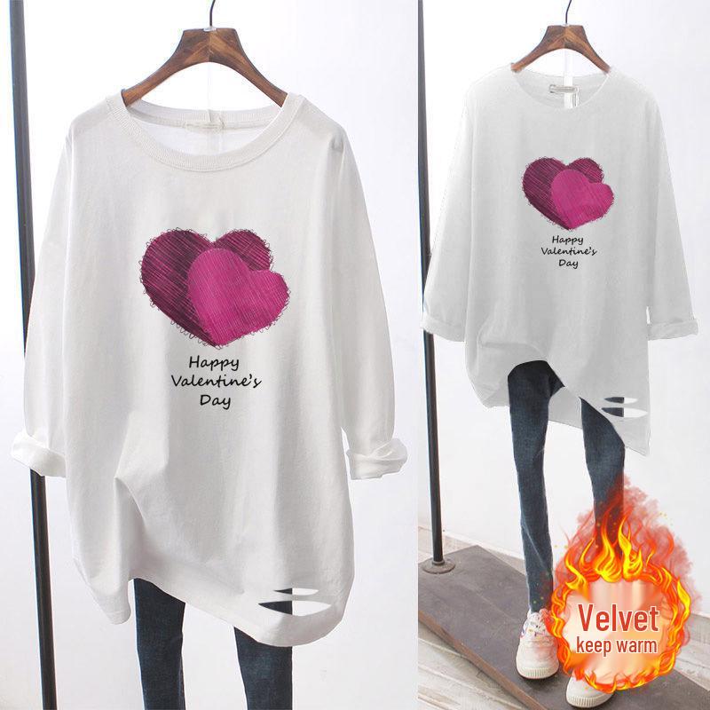 Women s Plus Size Fleece-Lined Loose Fit Long Sleeve Ripped T-Shirt for Autumn/Winter M (Recommended for 70-95 kg)
Women s Plus Size Fleece-Lined Loose Fit Long Sleeve Ripped T-Shirt for Autumn/Winter M (Recommended for 70-95 kg)