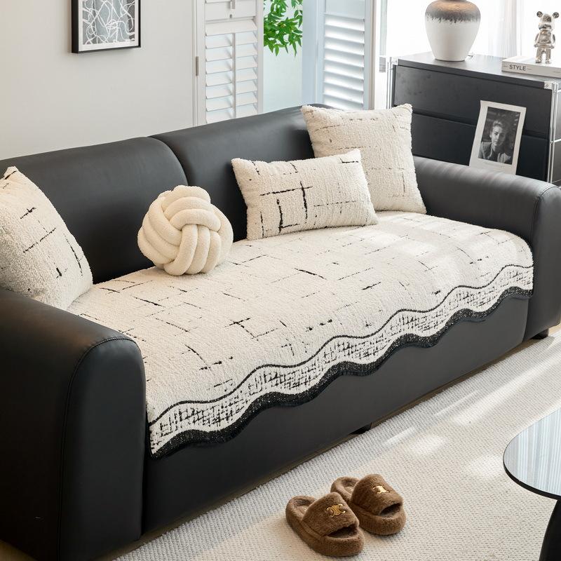 Простая современная подушка для дивана Универсальная для всех сезонов Новая легкая роскошь Высококлассная подушка для сиденья Фиксированный нескользящий чехол Тканевое полотенце 70*70cm