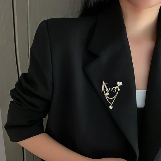 Chain Brooch Diamante Personality Decoration Ornamental Temperament Dress Up Jewelry English Alphabet Angel Tassel
Chain Brooch Diamante Personality Decoration Ornamental Temperament Dress Up Jewelry English Alphabet Angel Tassel