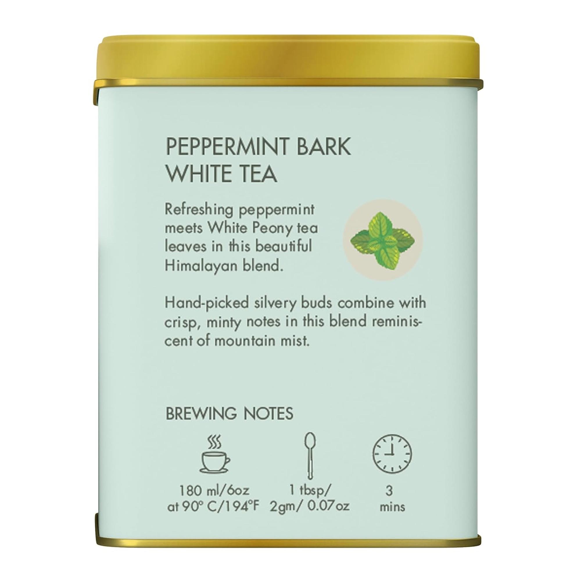 Makaibari Holiday Edition White Peppermint Bark Premium White Tea Tin Caddy 50g Festive Organic Peppermint Blend
Makaibari Holiday Edition White Peppermint Bark Premium White Tea Tin Caddy 50g Festive Organic Peppermint Blend