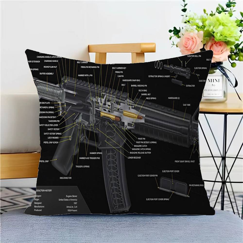 Black Ar 15 Ak47 Gun Cushion Cover Polyester Sofa Cushions Decorative Throw Pillows Home Decoration Pillowcover 12x12Inch
Black Ar 15 Ak47 Gun Cushion Cover Polyester Sofa Cushions Decorative Throw Pillows Home Decoration Pillowcover 12x12Inch