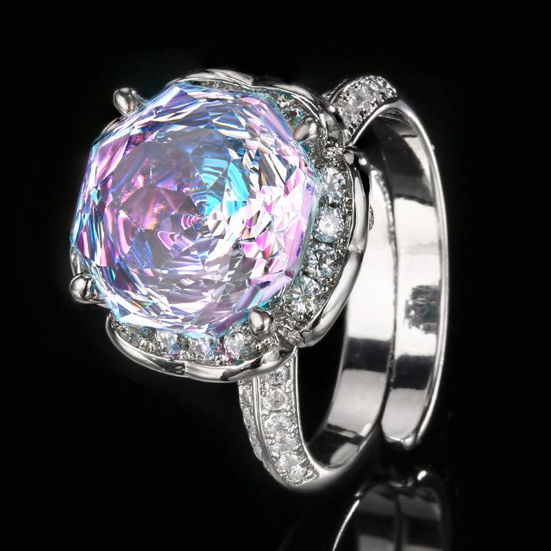 Jewelry Copper Bottom Gold-Plated Imitation Rose Cut Sea Blue Bud Texture Ring Female 12Mm
Jewelry Copper Bottom Gold-Plated Imitation Rose Cut Sea Blue Bud Texture Ring Female 12Mm