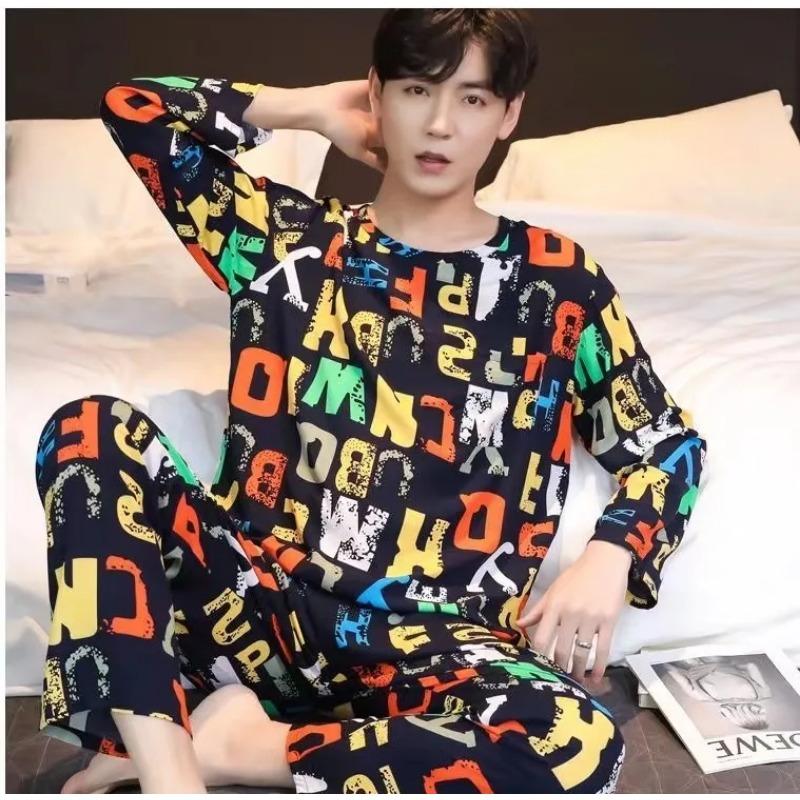 Men Pajamas Long-Sleeved Long Trousers Autumn and Winter Large Size Homewear Two-Piece Kit Sleepwear Loungewear Youth Nightwear 2XL
Men Pajamas Long-Sleeved Long Trousers Autumn and Winter Large Size Homewear Two-Piece Kit Sleepwear Loungewear Youth Nightwear 2XL