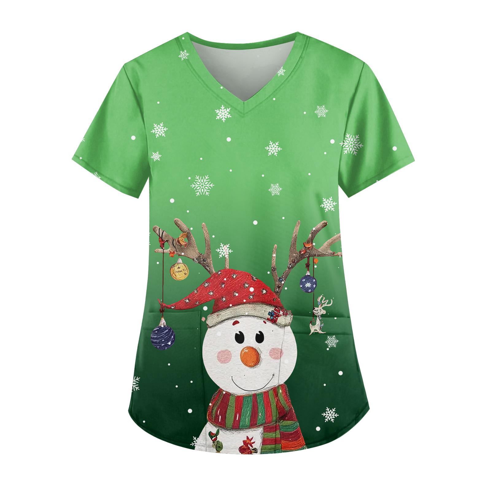 Женская модная униформа для сиделки с V-образным вырезом, карманом и короткими рукавами с принтом рождественской елки XXXL зелёный
Женская модная униформа для сиделки с V-образным вырезом, карманом и короткими рукавами с принтом рождественской елки XXXL зелёный
