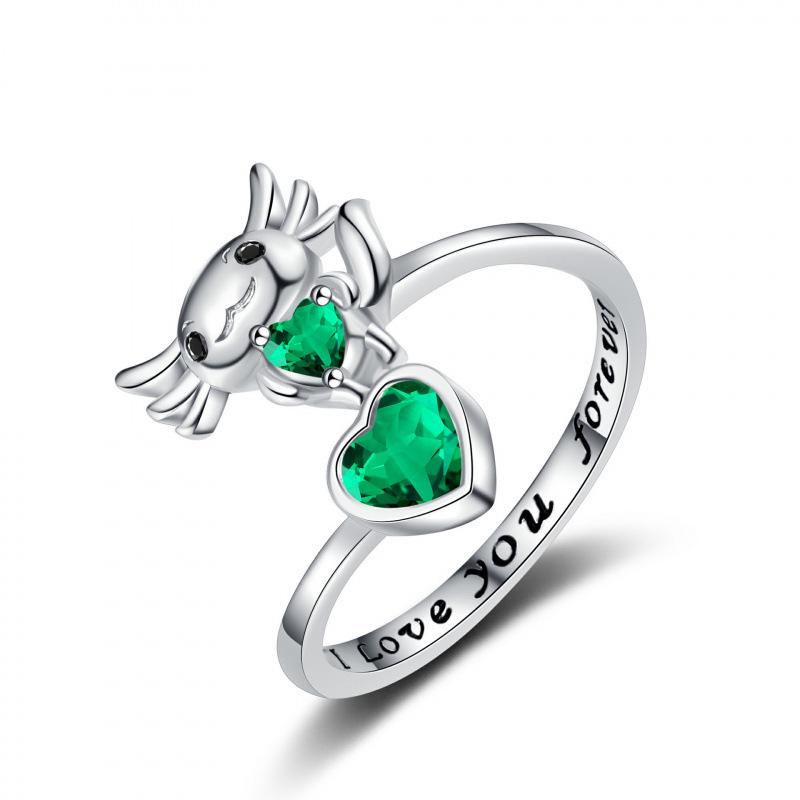 European & American Style Adjustable Heart Ring: Personalized Fashion Animal Design for Women Adjustable Open алмаз/зелёный
European & American Style Adjustable Heart Ring: Personalized Fashion Animal Design for Women Adjustable Open алмаз/зелёный