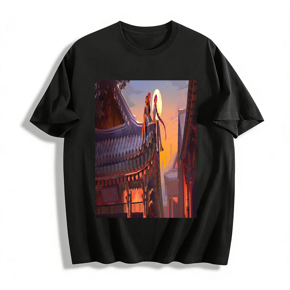 Ancient Chinese Architecture Roof Cool Girls Print Top Moon Night BFF Casual Loose Crew Neck Long Sleeve T-Shirt Pure cotton T-shirt XXS
Ancient Chinese Architecture Roof Cool Girls Print Top Moon Night BFF Casual Loose Crew Neck Long Sleeve T-Shirt Pure cotton T-shirt XXS