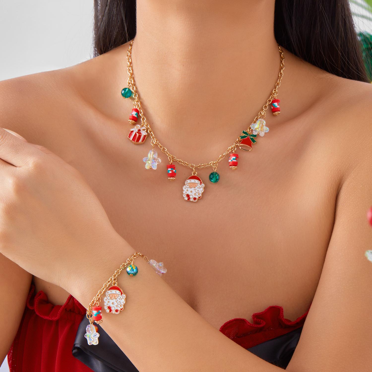 Simple Christmas Multi-element Pendant Necklace Bracelet for Women Girl Handmade Snowman Bell Chain Bracelet New Year Jewelry
Simple Christmas Multi-element Pendant Necklace Bracelet for Women Girl Handmade Snowman Bell Chain Bracelet New Year Jewelry