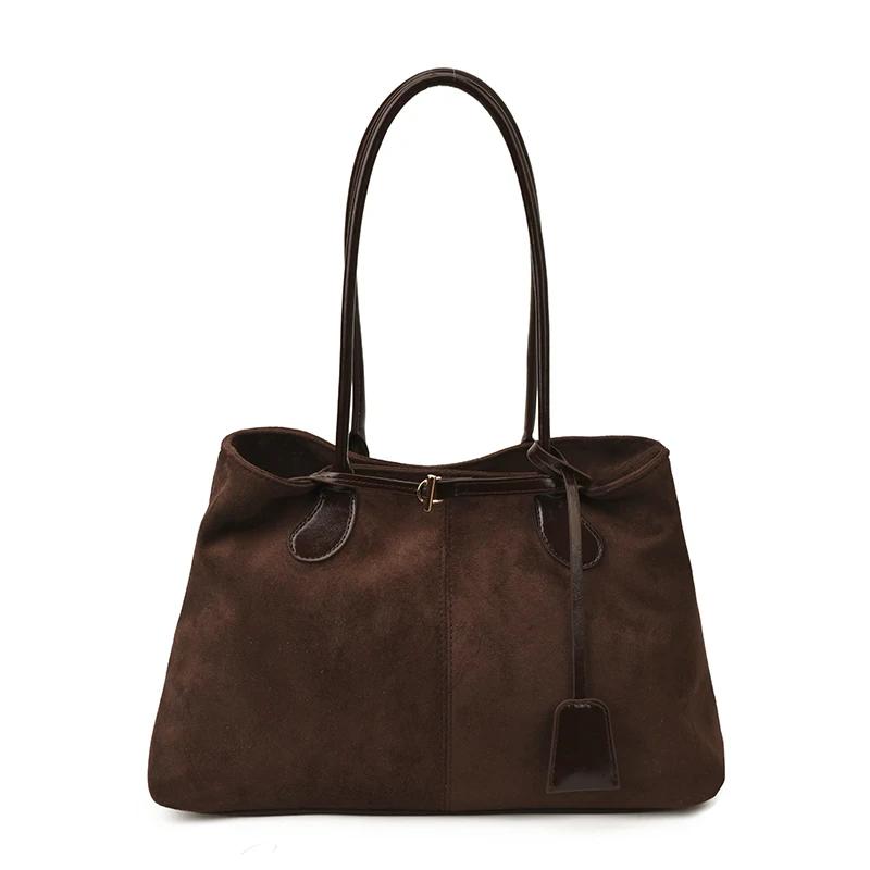Women Big Suede Shoulder Bag 2025 Winter Retro Soft Tote Bag Luxury Designer Trend Female Simple Handbags and Purses 37cmx24cmx10cm кофейный
Women Big Suede Shoulder Bag 2025 Winter Retro Soft Tote Bag Luxury Designer Trend Female Simple Handbags and Purses 37cmx24cmx10cm кофейный