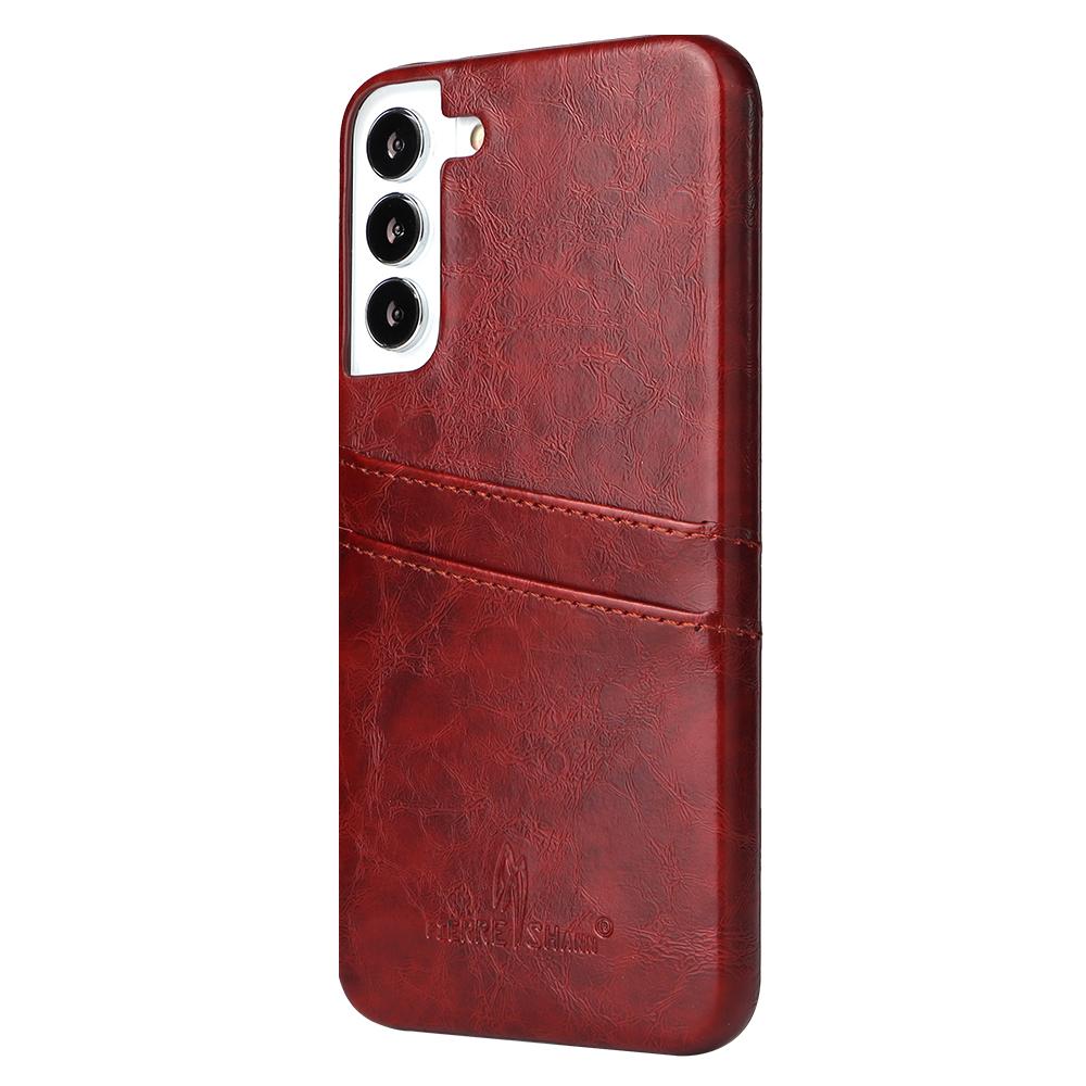 FIERRE SHANN For Samsung Galaxy S22 5G Oil Wax PU Leather Coated Hard PC Case Card Slots Phone Cover Brown
FIERRE SHANN For Samsung Galaxy S22 5G Oil Wax PU Leather Coated Hard PC Case Card Slots Phone Cover Brown