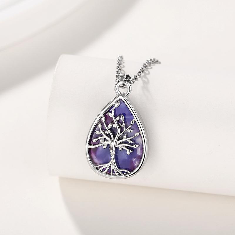 Huitan Tree of Life Necklace for Women Blue/Purple Teardrop Pendant Necklace Fancy Anniversary Gift Bohemia Style Daily Jewelry 45cm
Huitan Tree of Life Necklace for Women Blue/Purple Teardrop Pendant Necklace Fancy Anniversary Gift Bohemia Style Daily Jewelry 45cm