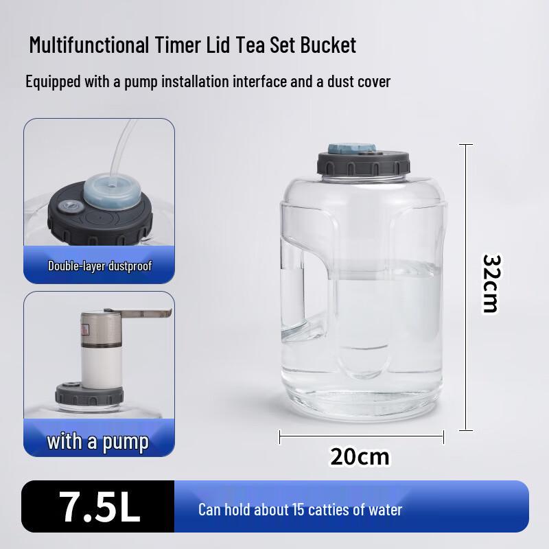 ZISIZ 7.5L Transparent Water Bucket with Timing Lid
ZISIZ 7.5L Transparent Water Bucket with Timing Lid