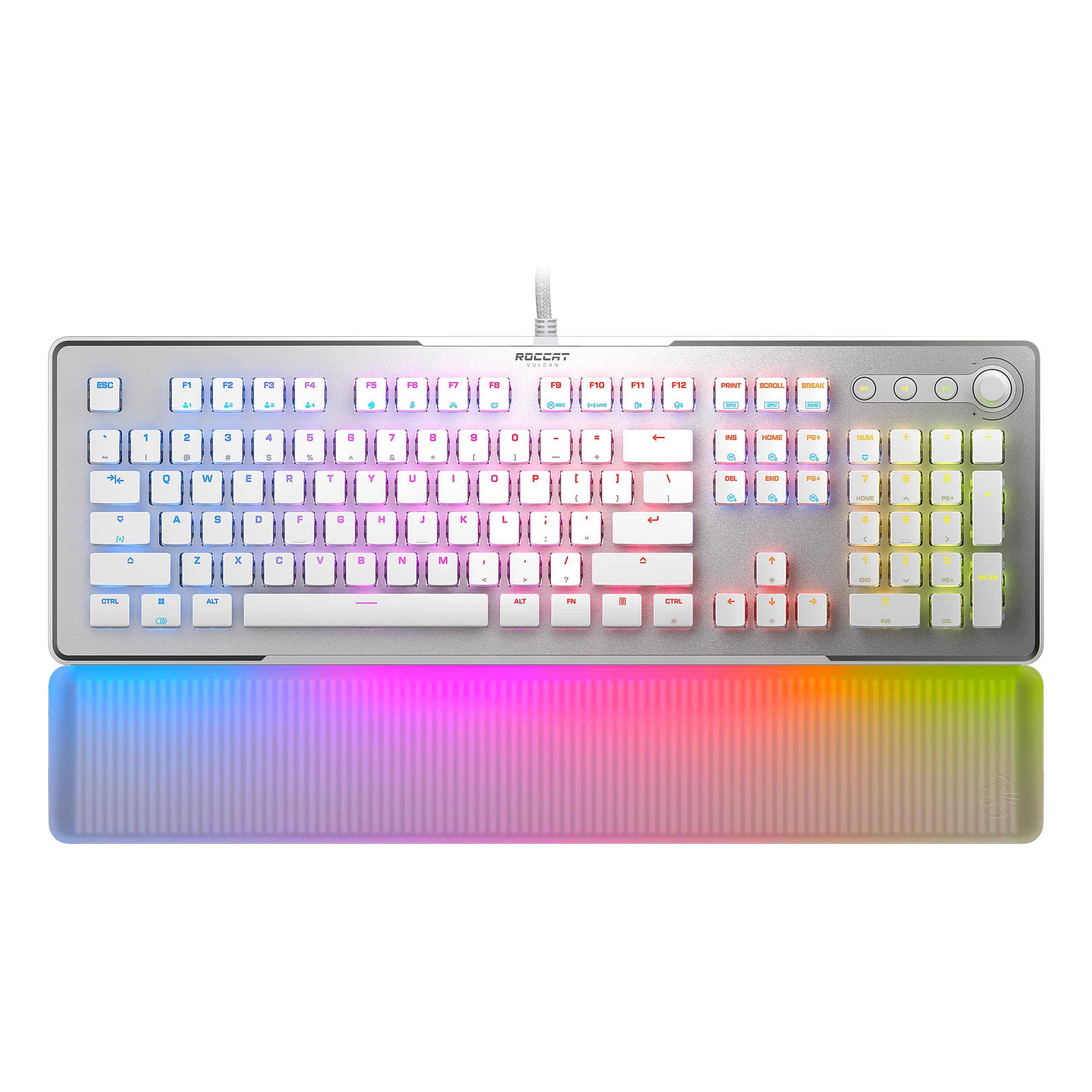 ROCCAT Gaming Keyboard Vulcan II Max US English Layout Wired White Optical Linear Quiet Full Size Customizable RGB Translucent Armrest Volume Dial
ROCCAT Gaming Keyboard Vulcan II Max US English Layout Wired White Optical Linear Quiet Full Size Customizable RGB Translucent Armrest Volume Dial
