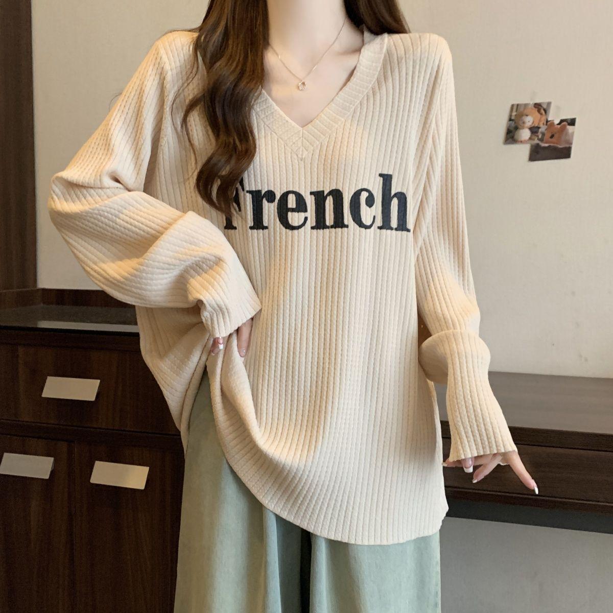 Plus Size Casual V-Neck Long Sleeve T-Shirt for Women - Autumn Style, Flaw-Hiding, Slimming, Versatile Base Layer 3XL абрикосовий
Plus Size Casual V-Neck Long Sleeve T-Shirt for Women - Autumn Style, Flaw-Hiding, Slimming, Versatile Base Layer 3XL абрикосовий