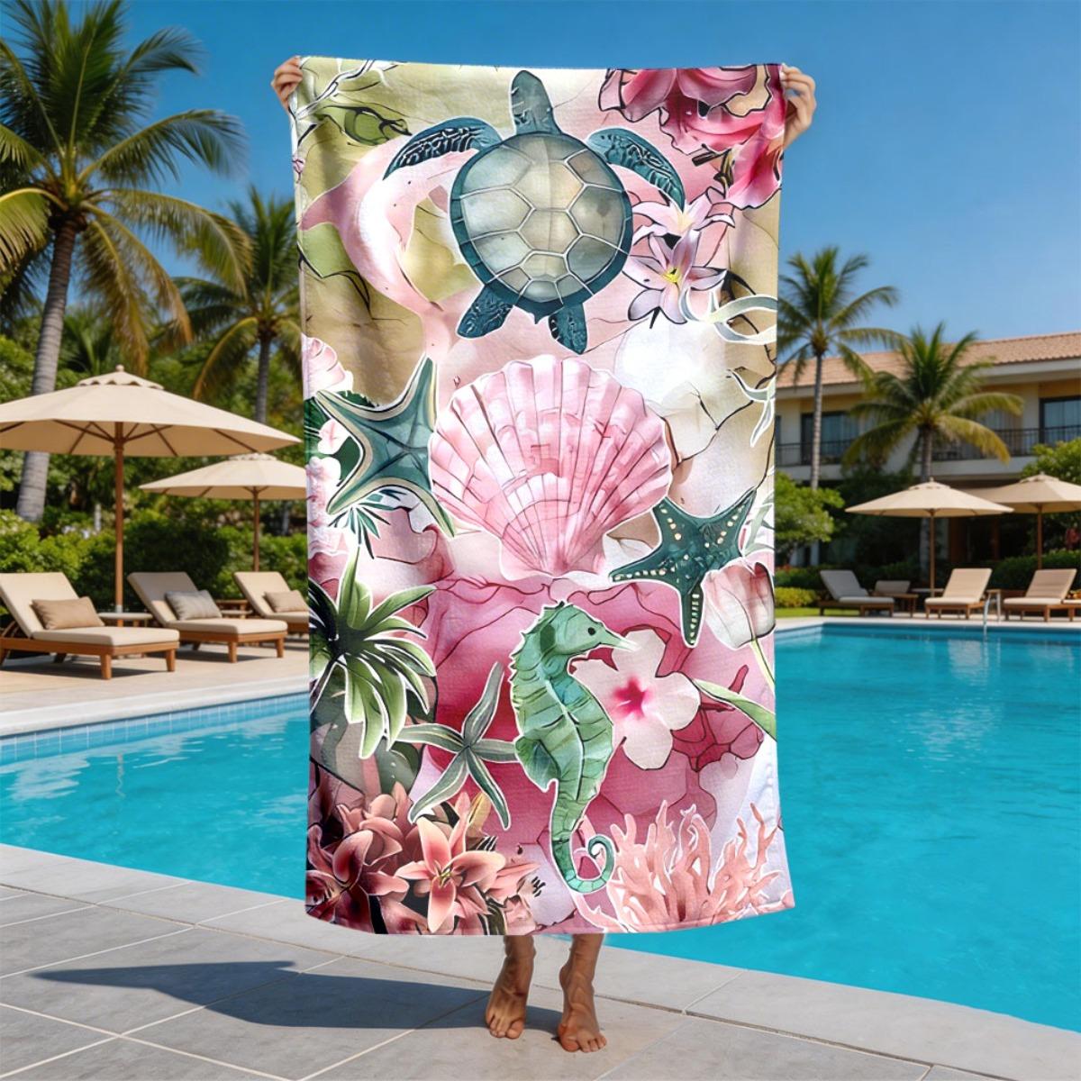 Watercolor Turtle Shell Theme polyester microfiber beach towel is highly absorbent, suitable for swimming and beach outings W40*H60(CM)
Watercolor Turtle Shell Theme polyester microfiber beach towel is highly absorbent, suitable for swimming and beach outings W40*H60(CM)