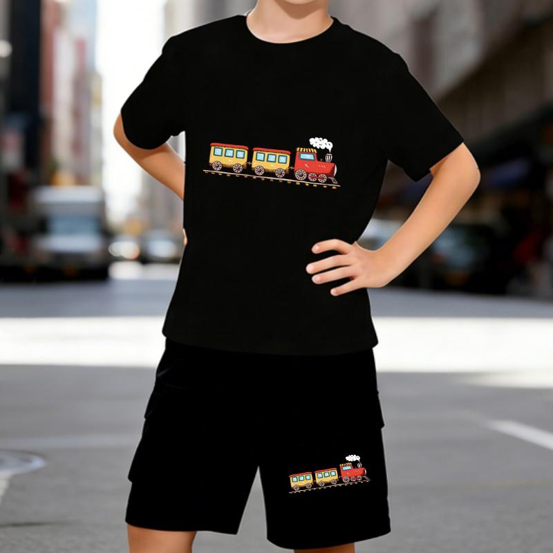 Boys 2 Piece Steam Train Printed outfit, Short Sleeve T-Shirt and Shorts Set for Kids Age 5-14,White, Black Sporty Casual Summer Clothes 5-6 Years чёрный
Boys 2 Piece Steam Train Printed outfit, Short Sleeve T-Shirt and Shorts Set for Kids Age 5-14,White, Black Sporty Casual Summer Clothes 5-6 Years чёрный