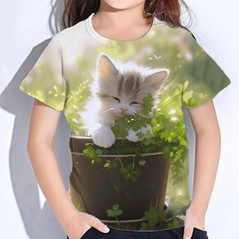 Girl Clothes Cute Cat Print T Shirt Short Sleeve Girl T-Shirt Summer Kids Clothes Crew Neck Tee Top Shirts Fashion Child T Shirt 160
Girl Clothes Cute Cat Print T Shirt Short Sleeve Girl T-Shirt Summer Kids Clothes Crew Neck Tee Top Shirts Fashion Child T Shirt 160