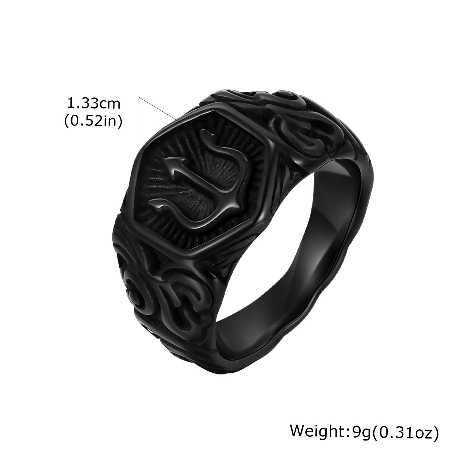 Trident Signet Ring for Men Boys,Black Stainless Steel Stamp Ring Thumb Ring,Rock Punk Jewelry 7
Trident Signet Ring for Men Boys,Black Stainless Steel Stamp Ring Thumb Ring,Rock Punk Jewelry 7