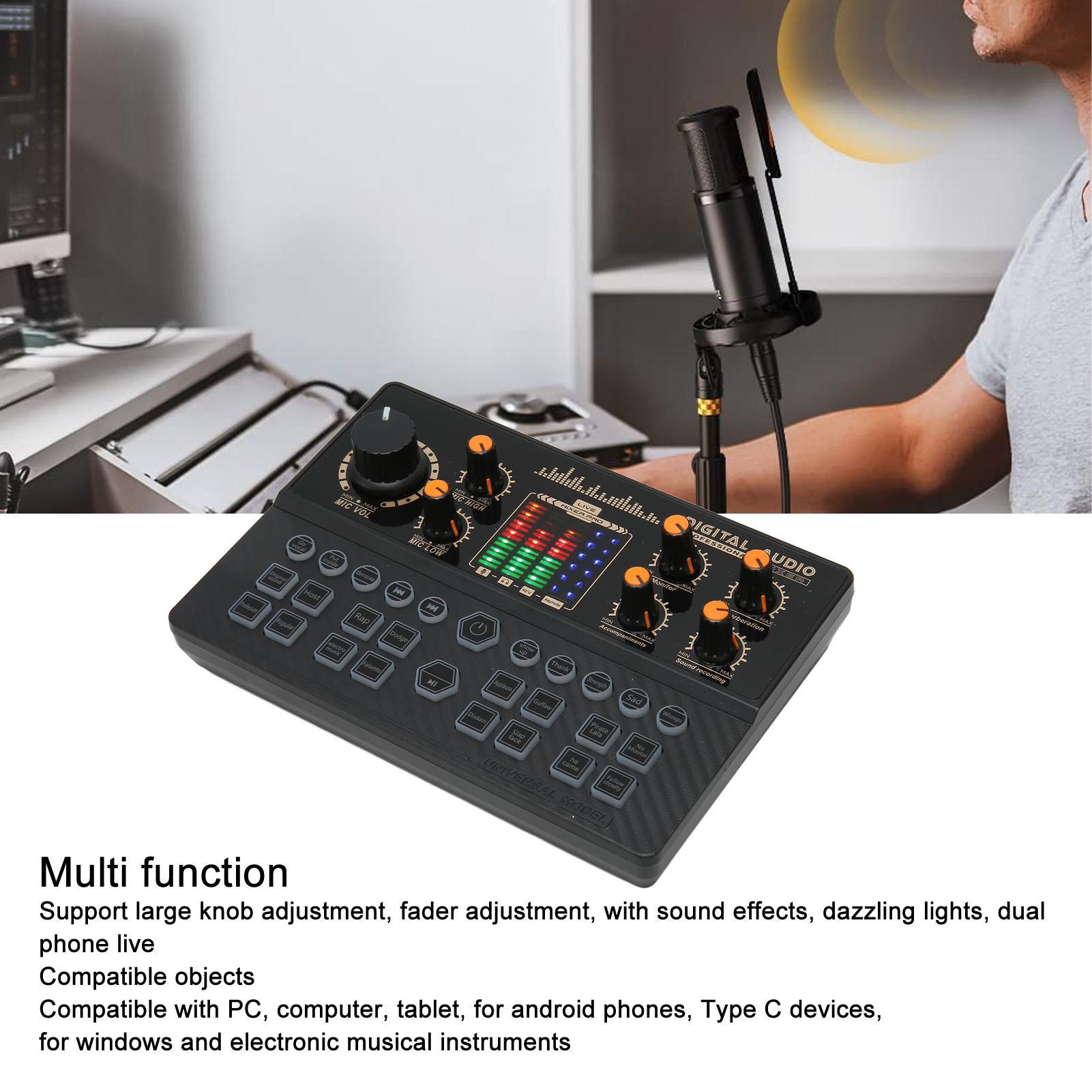 Мини звуковая микшерная плата с интеллектуальным шумоподавлением Bluetooth Беспроводная живая звуковая карта Voice Changer чёрный
Мини звуковая микшерная плата с интеллектуальным шумоподавлением Bluetooth Беспроводная живая звуковая карта Voice Changer чёрный