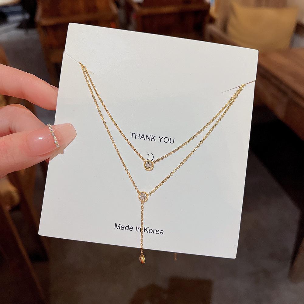 18K Gold Plated Double Layer Tassel Necklace - Non-Fading Titanium Steel, Niche Design, Women s Clavicle Chain.
18K Gold Plated Double Layer Tassel Necklace - Non-Fading Titanium Steel, Niche Design, Women s Clavicle Chain.