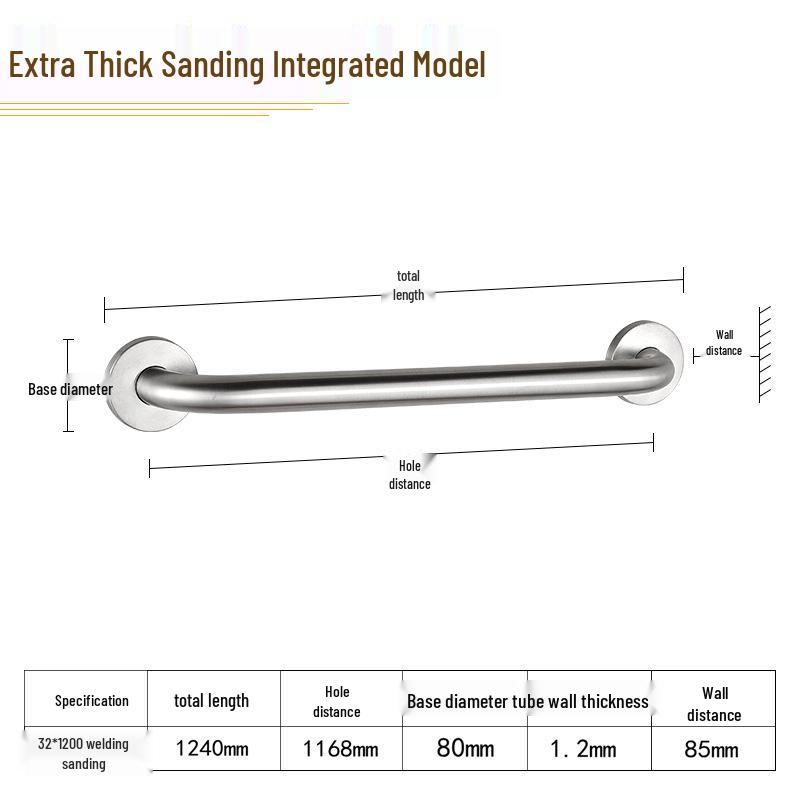 Нескользящий безопасный поручень из нержавеющей стали для ванных комнат пожилых и инвалидов
Нескользящий безопасный поручень из нержавеющей стали для ванных комнат пожилых и инвалидов