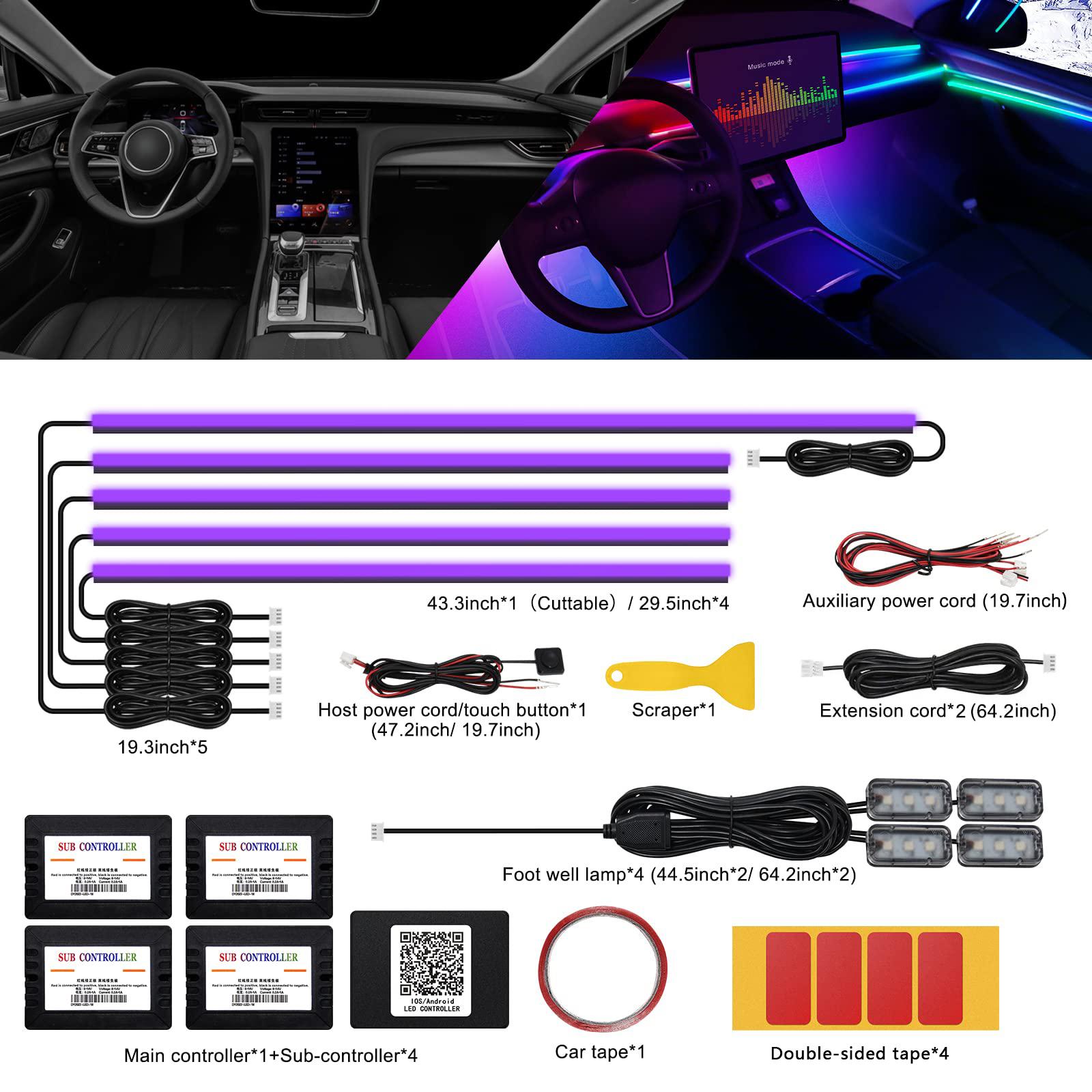 Світлодіодна стрічка Dreamcolor Acrylic для салону автомобіля з APP 18 в 1 Неонова оптоволоконна стрічка для комплектів підсвічування салону автомобіля
Світлодіодна стрічка Dreamcolor Acrylic для салону автомобіля з APP 18 в 1 Неонова оптоволоконна стрічка для комплектів підсвічування салону автомобіля