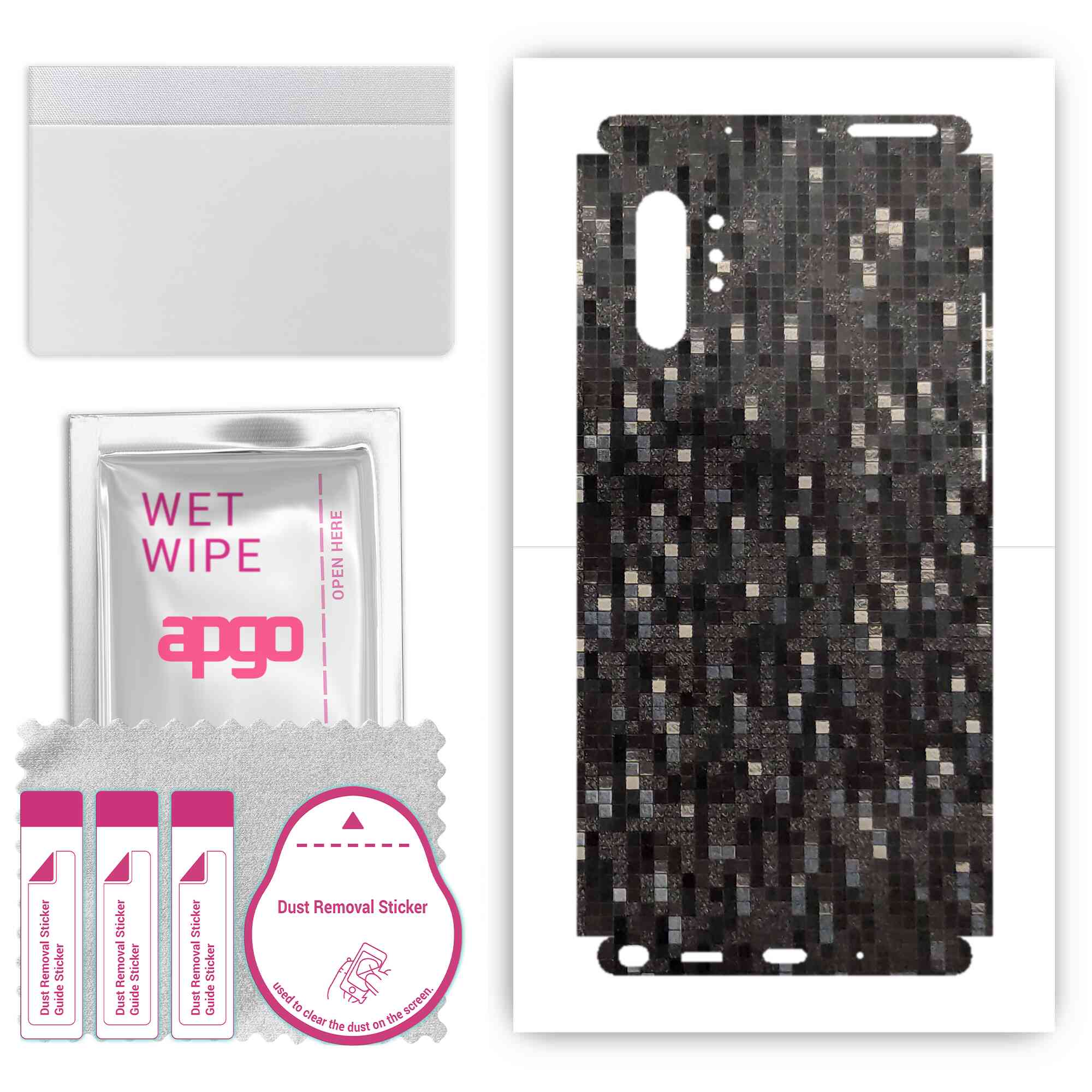 apgo Protective Skin Sticker for the back+sides compatible with Samsung Galaxy Note 10 Plus 5G, Full Wrap Film, Foil, Vinyl - Pattern Carbon Black Pix
apgo Protective Skin Sticker for the back+sides compatible with Samsung Galaxy Note 10 Plus 5G, Full Wrap Film, Foil, Vinyl - Pattern Carbon Black Pix