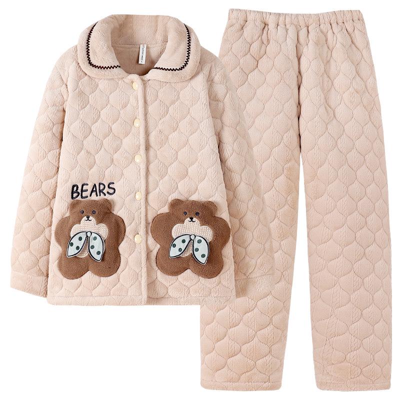 Women s Winter Quilted Pajama Set with Plush Velvet-Lined Flannel and Cotton-Padded Jacket M
Women s Winter Quilted Pajama Set with Plush Velvet-Lined Flannel and Cotton-Padded Jacket M