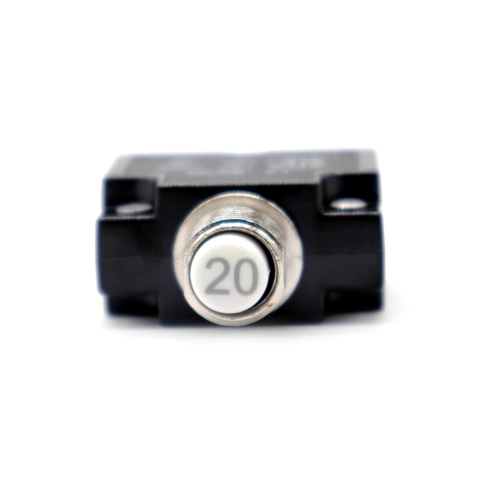 20A Thermal Reset Overload Circuit Breaker with Reset Button for Marine Automotive Applications
20A Thermal Reset Overload Circuit Breaker with Reset Button for Marine Automotive Applications