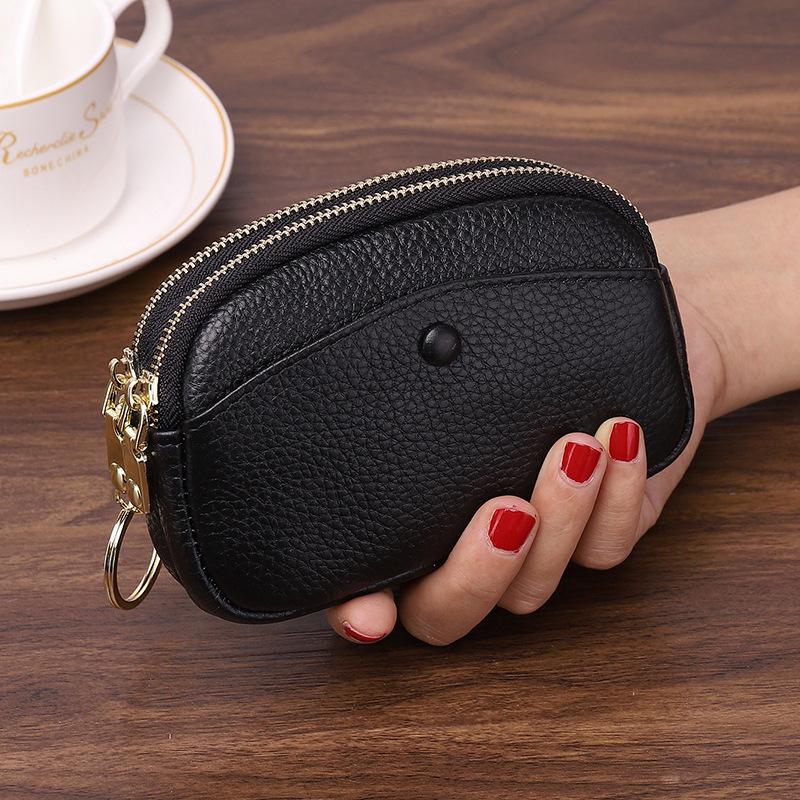 Women Double Zipper Coin Purse Leather Small Wallet Key Holder Mini Card Pouch Portable Change Purse with Key Ring for Women чёрный
Women Double Zipper Coin Purse Leather Small Wallet Key Holder Mini Card Pouch Portable Change Purse with Key Ring for Women чёрный