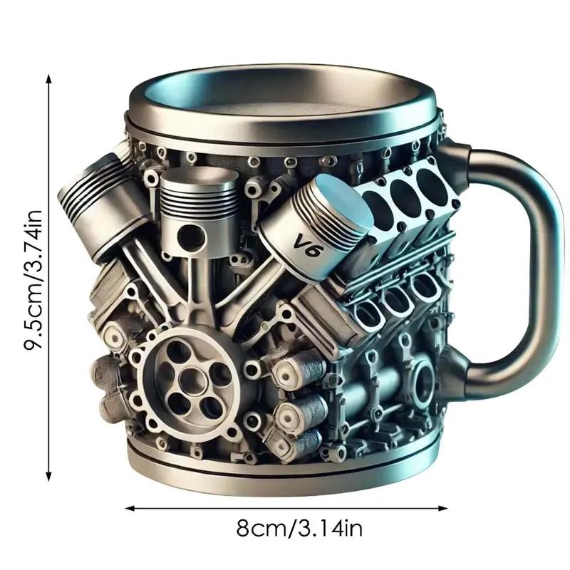 Creative 3D stainless steel V6/V8 Engine Piston Coffee Mug Car Engine Design, 3D Mechanical Cup, Unique Gift for Car Lovers, 301-400ml
Creative 3D stainless steel V6/V8 Engine Piston Coffee Mug Car Engine Design, 3D Mechanical Cup, Unique Gift for Car Lovers, 301-400ml