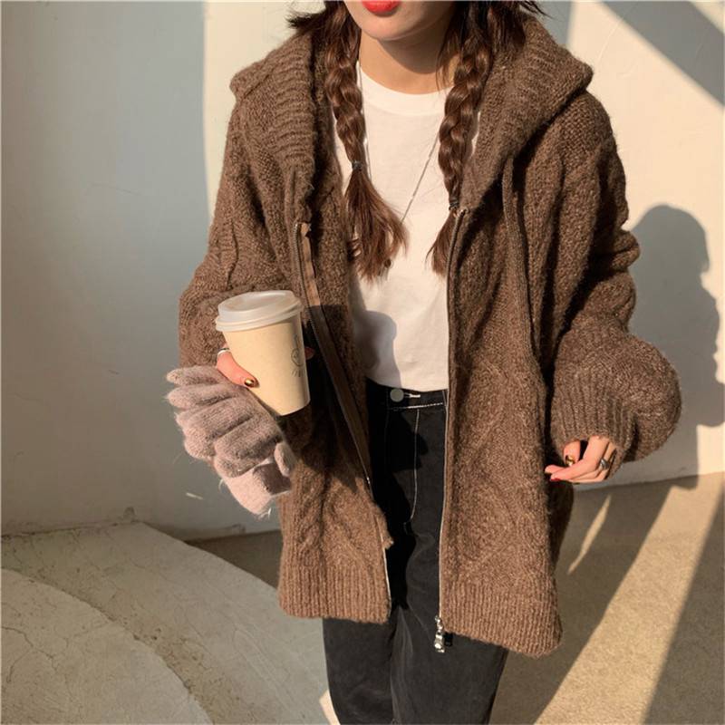 Casual Outerwear Knitted Cardigan Women Oversize Long Sleeve Crochet Autumn Winter Hooded Twist Sweater 63cm
Casual Outerwear Knitted Cardigan Women Oversize Long Sleeve Crochet Autumn Winter Hooded Twist Sweater 63cm
