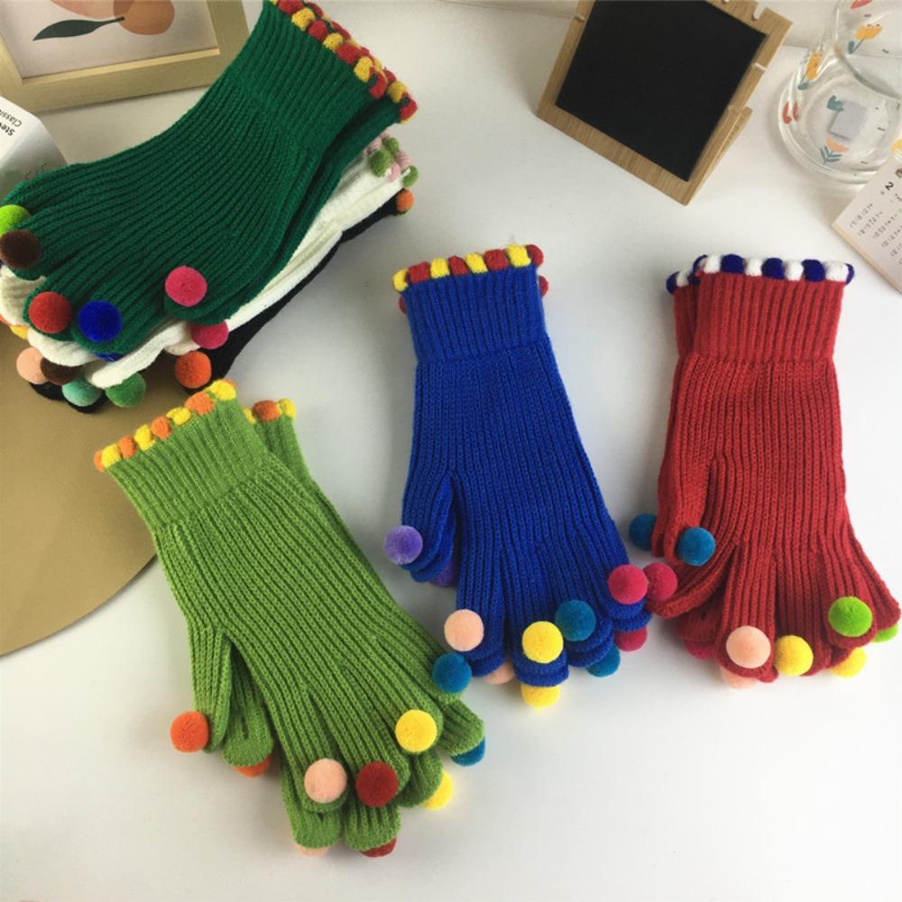 Korean Style Full Finger Mittens Colorful Hairball Cycling Driving Gloves Knitting Gloves Girls
Korean Style Full Finger Mittens Colorful Hairball Cycling Driving Gloves Knitting Gloves Girls