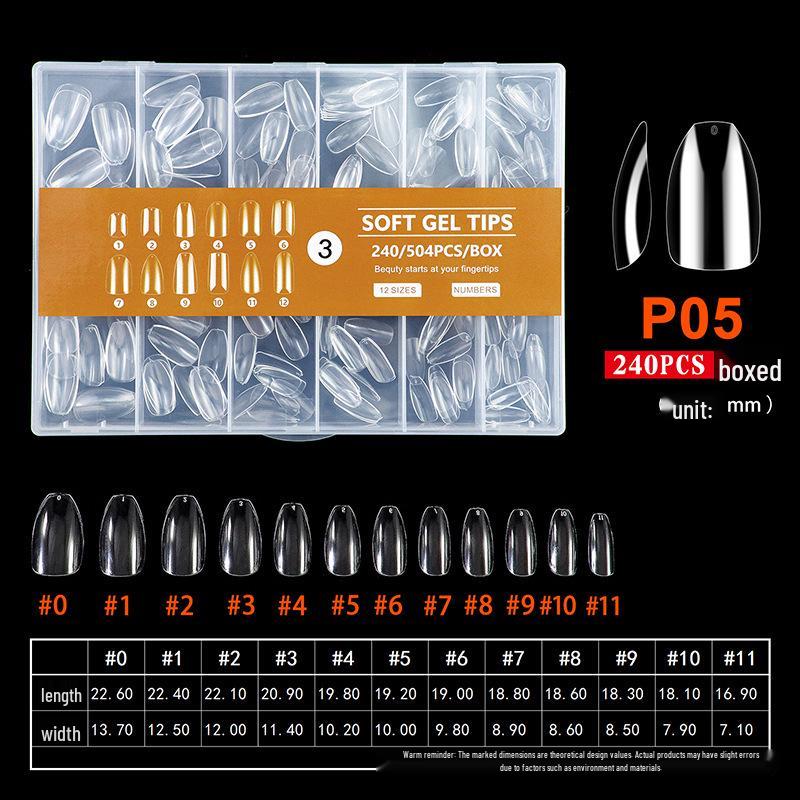 240pcs Clear Semi-Matte Nail Tips: No-Trace No-Grind, Full/Half Cover, Under 35mm, Short to Long
240pcs Clear Semi-Matte Nail Tips: No-Trace No-Grind, Full/Half Cover, Under 35mm, Short to Long