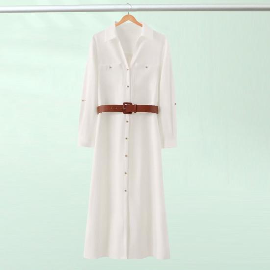 Платье женское осенне-весеннего сезона с отложным воротником, однобортное, с длинными рукавами, свободным кроем, с поясом, нагрудными карманами, рубашка, официальное, для поездок на работу, макси-платье S
Платье женское осенне-весеннего сезона с отложным воротником, однобортное, с длинными рукавами, свободным кроем, с поясом, нагрудными карманами, рубашка, официальное, для поездок на работу, макси-платье S