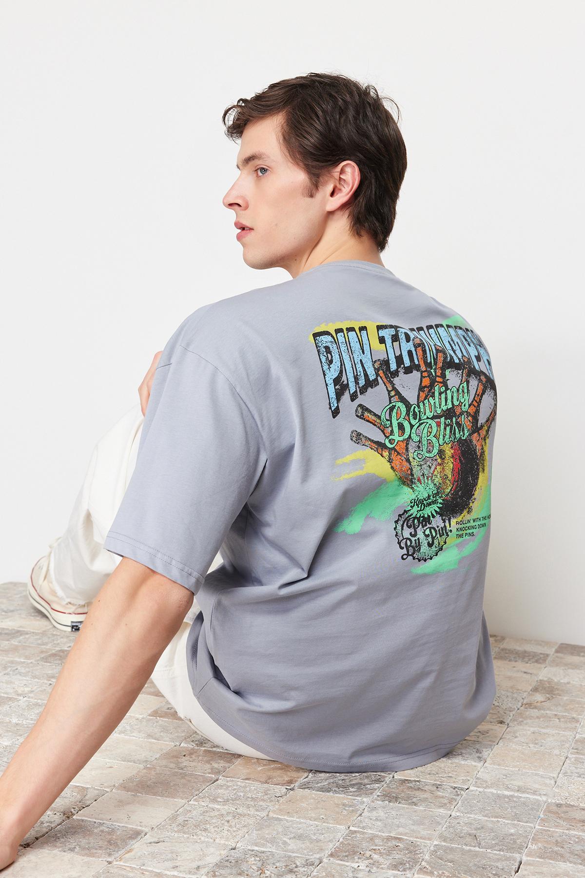 Men s Fashion New T-Shirt Gray Oversize Wide Fit Bowling Back Printed 100% Cotton T-shirt S
Men s Fashion New T-Shirt Gray Oversize Wide Fit Bowling Back Printed 100% Cotton T-shirt S