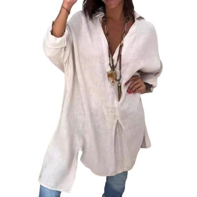 Summer Loose Fit V Neck Long Sleeve Womens Shirt Solid Color Side Split Hem Pullover Top Daily Wear S хаки
Summer Loose Fit V Neck Long Sleeve Womens Shirt Solid Color Side Split Hem Pullover Top Daily Wear S хаки