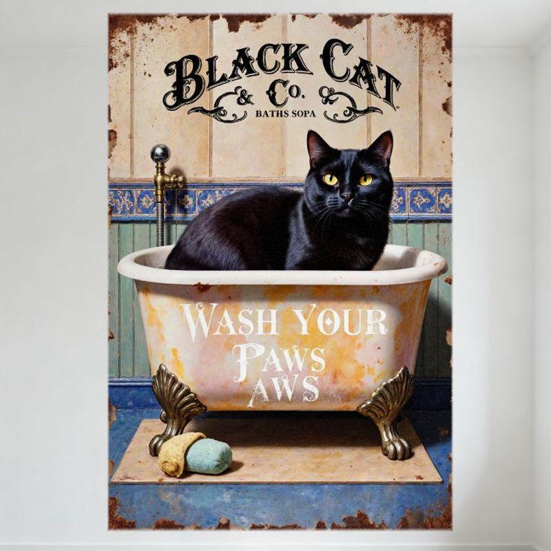 Vintage Black Cat & Co. Bathtub Tin Sign Retro Metal Poster with Whimsical Cat Art for Bar Pub Home Cafe Wall Decor 8x12 Inch 20x30cm(7.8x11.8inch)
Vintage Black Cat & Co. Bathtub Tin Sign Retro Metal Poster with Whimsical Cat Art for Bar Pub Home Cafe Wall Decor 8x12 Inch 20x30cm(7.8x11.8inch)