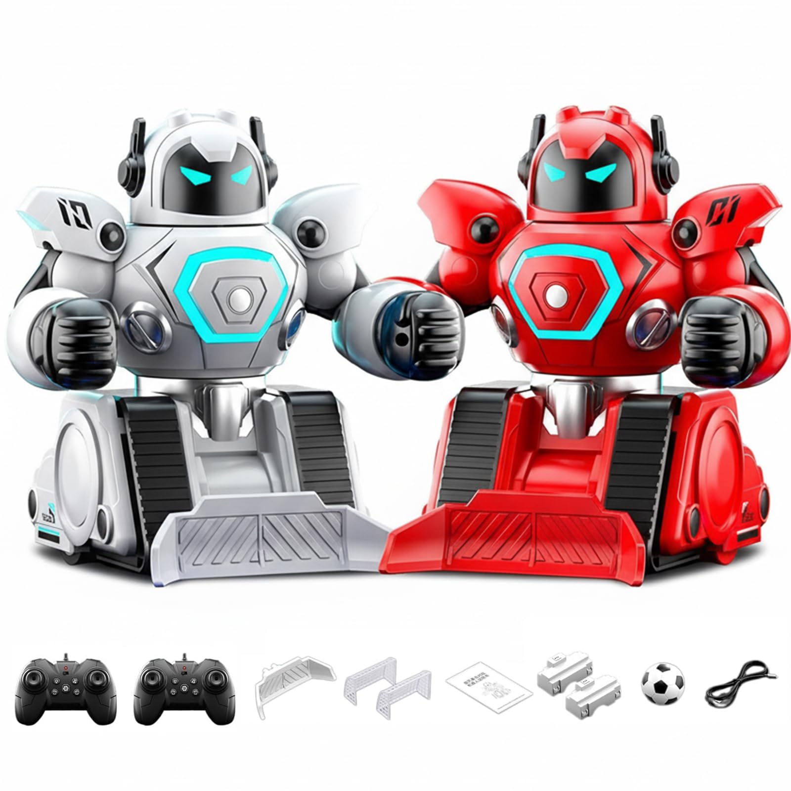 Whirlwind Strike Battle Interactive Boxing RC Robot Set, Football Fighting Toy, 2 Units, USB Rechargeable, Blue and Red (Red & White)
Whirlwind Strike Battle Interactive Boxing RC Robot Set, Football Fighting Toy, 2 Units, USB Rechargeable, Blue and Red (Red & White)