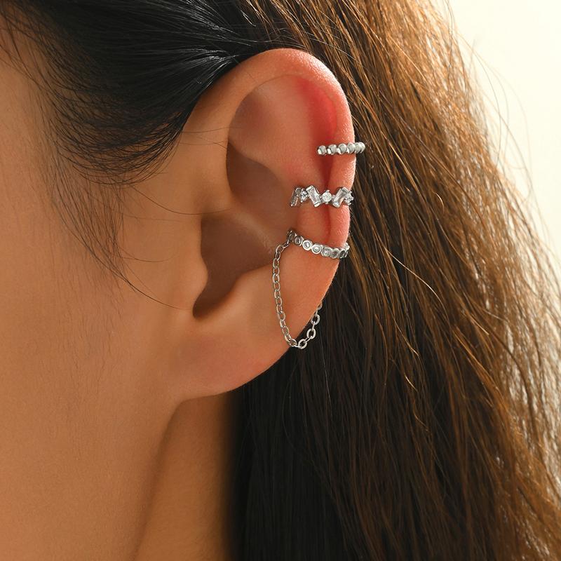 Minimalist Zircon Geometric Ear Clip Earrings for Women Fashion Metal Tassel Chain Ear Cuff Earrings Chic Non Piercing Zircon
Minimalist Zircon Geometric Ear Clip Earrings for Women Fashion Metal Tassel Chain Ear Cuff Earrings Chic Non Piercing Zircon