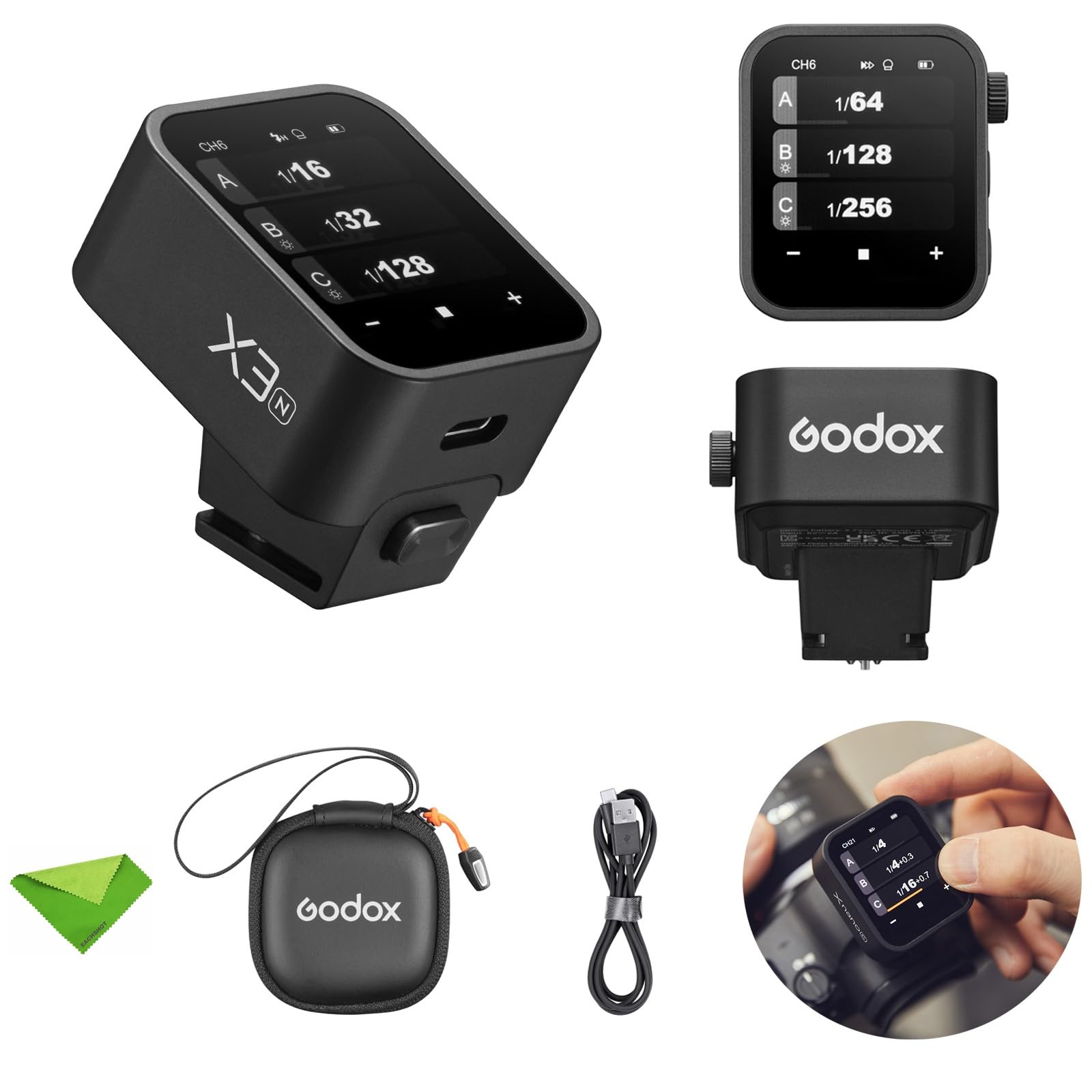 Авторизованный беспроводной триггер вспышки Godox Touch Screen TTL для высокоскоростного OLED-экрана Регулируемая яркость Включен знак технического соответствия [GODOX
Авторизованный беспроводной триггер вспышки Godox Touch Screen TTL для высокоскоростного OLED-экрана Регулируемая яркость Включен знак технического соответствия [GODOX