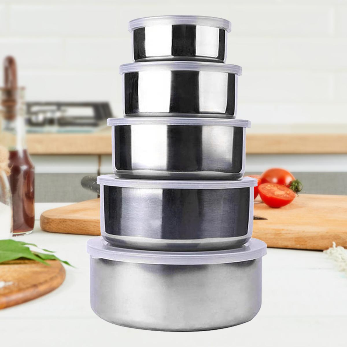 5Pcs Stainless Steel Bowls Set with Lids Non Slip Nesting Mixing Bowl Kitchen Cooking Food Container Dishwasher Safe for Kitchen
5Pcs Stainless Steel Bowls Set with Lids Non Slip Nesting Mixing Bowl Kitchen Cooking Food Container Dishwasher Safe for Kitchen