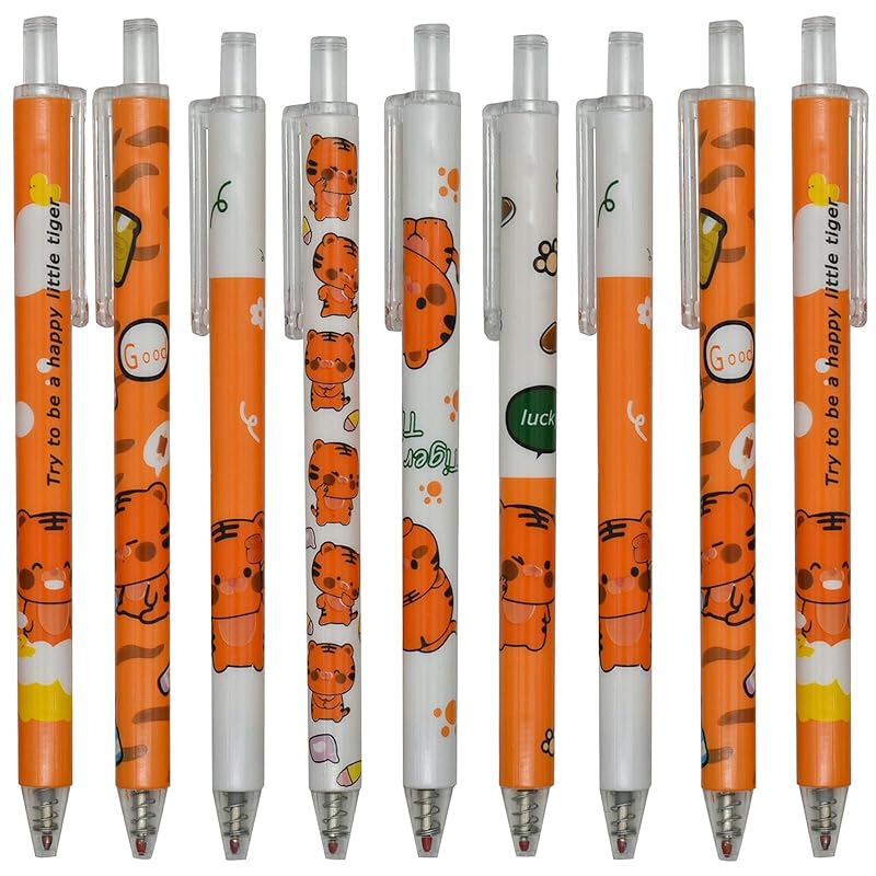 Maydahui cute animal tiger Knock type ballpoint pen 12 pieces set 0.5mm black ink Fashionable gel cute stationery gift present child student
Maydahui cute animal tiger Knock type ballpoint pen 12 pieces set 0.5mm black ink Fashionable gel cute stationery gift present child student