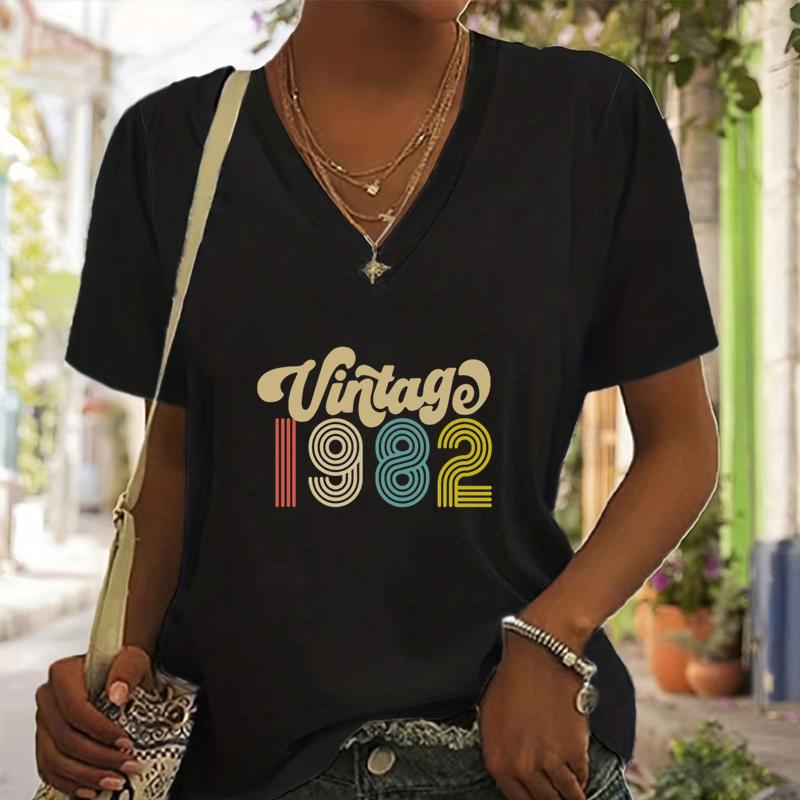Vneck Shirts Womens Graphic 1980 To 1989 Short Sleeves Funny Artistic Font Printing Shirt Casual 1985 Birthday Tshirt S
Vneck Shirts Womens Graphic 1980 To 1989 Short Sleeves Funny Artistic Font Printing Shirt Casual 1985 Birthday Tshirt S