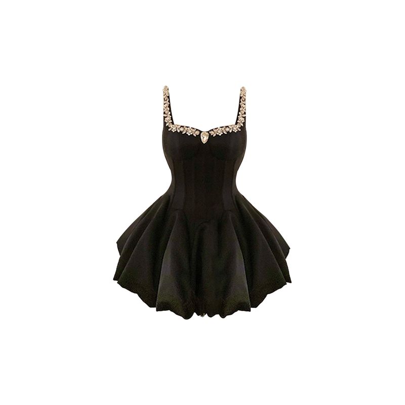 Heza Slightly Chubby French Socialite Diamond-Encrusted Strap Dress Women s Summer High-End Waist-Cinching Birthday Dress Black L
Heza Slightly Chubby French Socialite Diamond-Encrusted Strap Dress Women s Summer High-End Waist-Cinching Birthday Dress Black L