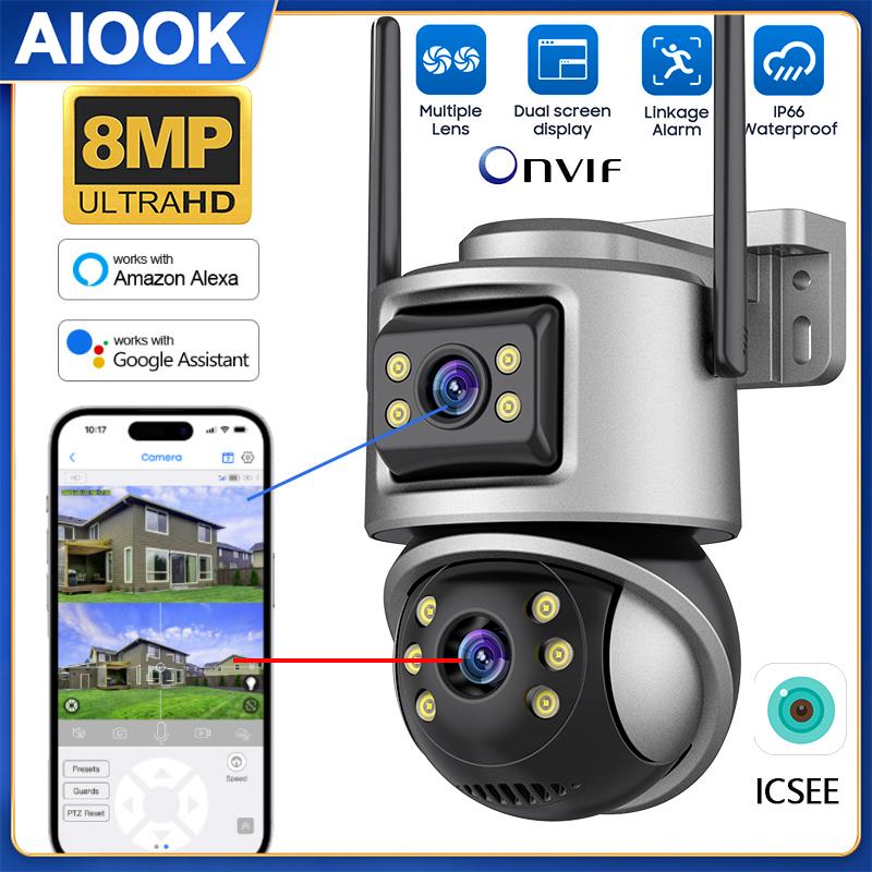 AIOOK Уличная домашняя камера безопасности HD 8MP 4K Двойной объектив 360 ° Диапазон наблюдения Ночное видение Водонепроницаемая WIFI CCTV NVR Камера ONVIF Двусторонний вызов
AIOOK Уличная домашняя камера безопасности HD 8MP 4K Двойной объектив 360 ° Диапазон наблюдения Ночное видение Водонепроницаемая WIFI CCTV NVR Камера ONVIF Двусторонний вызов